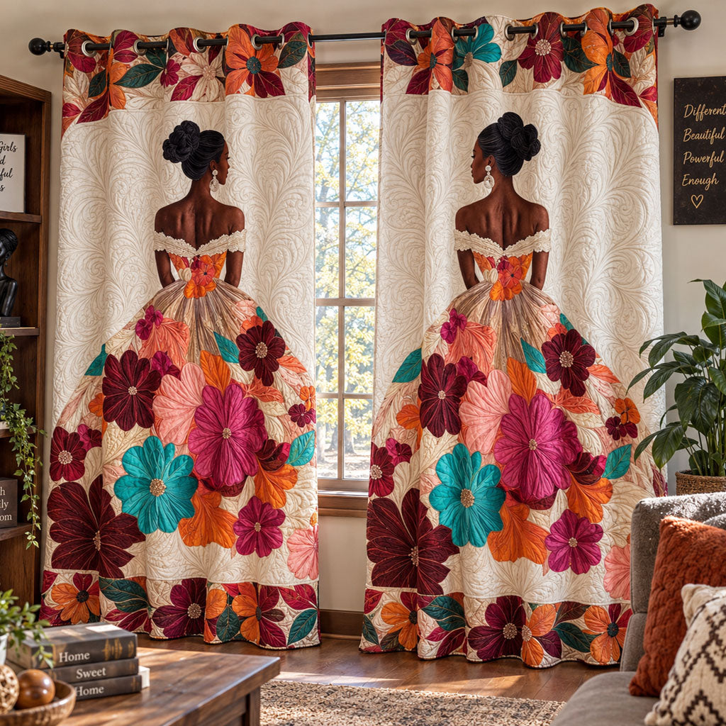 Roots of Beauty Quilted Curtains NCU0PT12106
