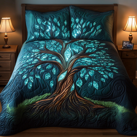 Roots of Serenity 3-Piece Quilted Bedding Set NCU0VH1553