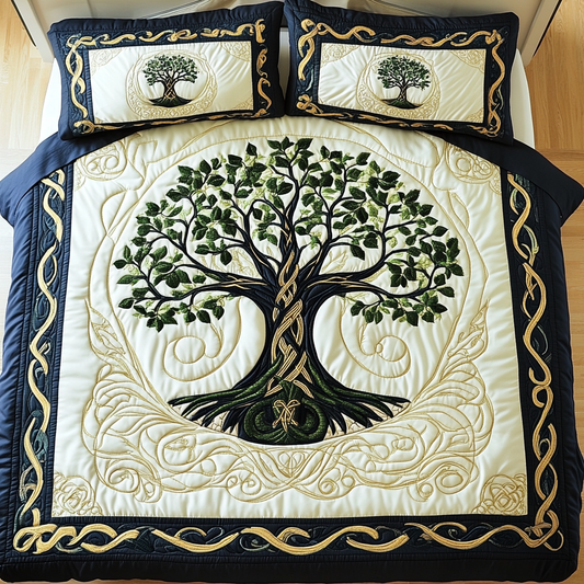 Roots of Tranquility 3-Piece Quilted Bedding Set NCU0TL2031