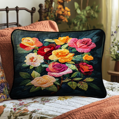 Rose Elegance Quilted Bedding Pillow Case NCU0NT3980