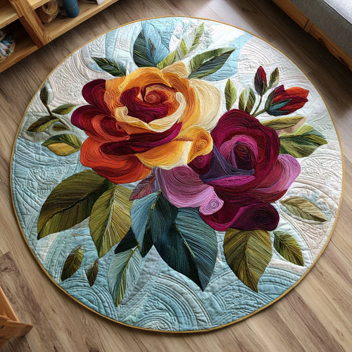 Rose Bouquet Quilted Round Mat NCU0HH128