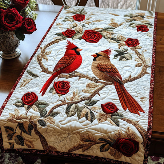 Rose Cardinals Quilted Table Runner NCU0NT2964