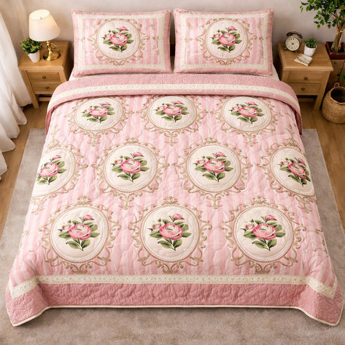 Rose Cottage 3-Piece Quilted Bedding Set NCU0TV1710