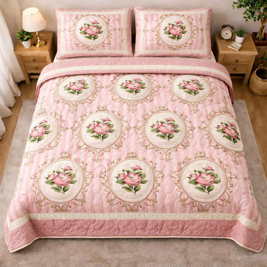 Rose Cottage 3-Piece Quilted Bedding Set NCU0TV1710