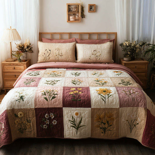 Rose Cottage 3-Piece Quilted Bedding Set NCU0VL3229