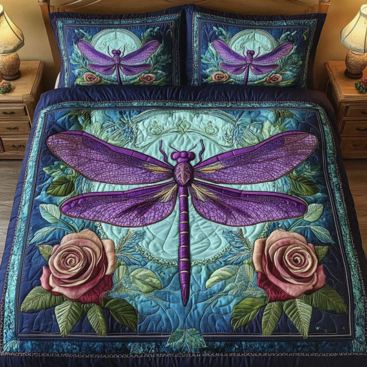 Rose Enchantment 3-Piece Quilted Bedding Set NCU0NT3498