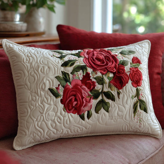Rose Garden Hearts Quilted Bedding Pillow Case NCU0PT11256
