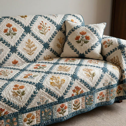 Rose Garden Quilted Sofa Cover NCU0VL3344