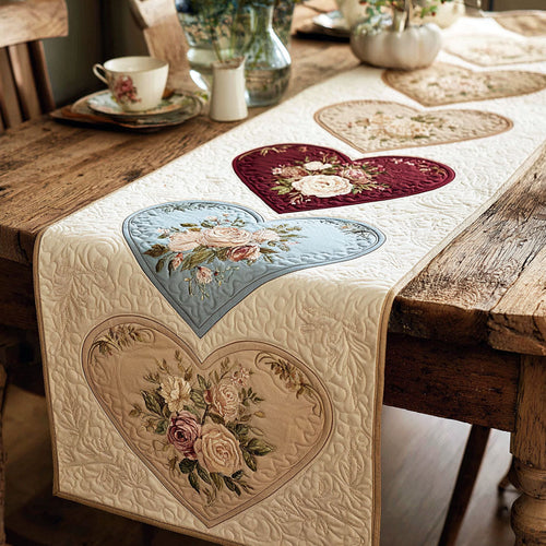 Rose Heirloom Quilted Table Runner NCU0TV1464
