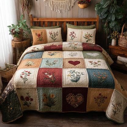 Rose Medley 3-Piece Quilted Bedding Set NCU0VL3243