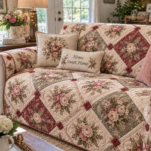 Rose Patch Quilted Sofa Cover NCU0PT12046