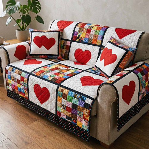 Rose Patch Quilted Sofa Cover NCU0XD2530