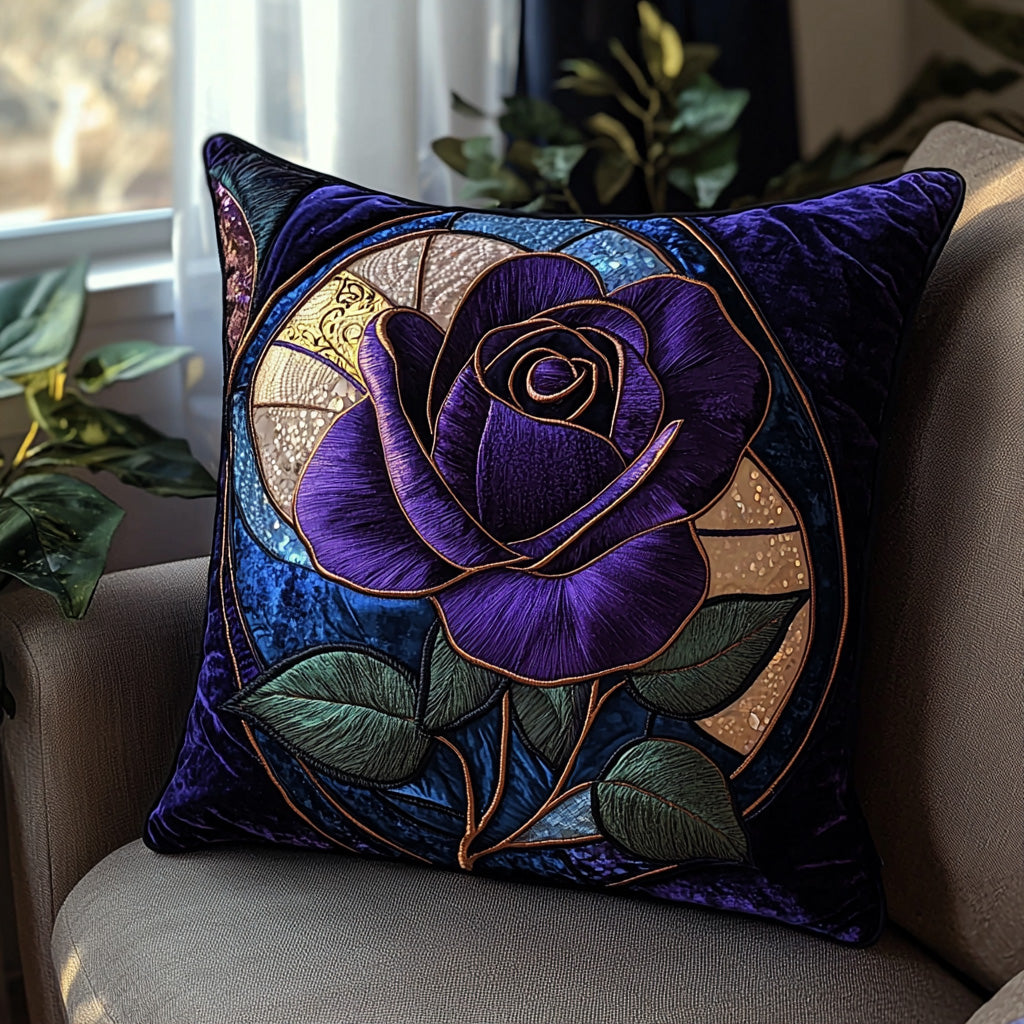 Rose Velvet Quilted Pillow Case NCU0DV6489