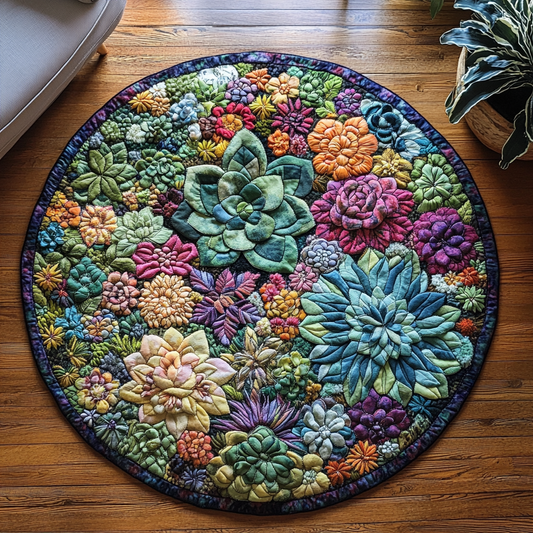 Rosette Joy Quilted Round Mat NCU0DK5852