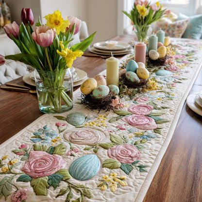 Rosey Easter Quilted Table Runner NCU0VL3196
