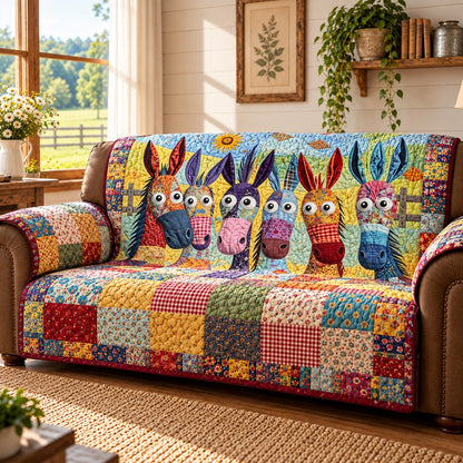Rosy Fence Friends Quilted Sofa Cover NCU0PT12284