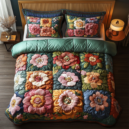 Rosy Retreat 3-Piece Quilted Bedding Set NCU0VH3668