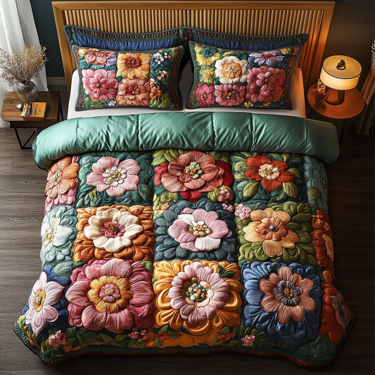 Rosy Retreat 3-Piece Quilted Bedding Set NCU0VH3668