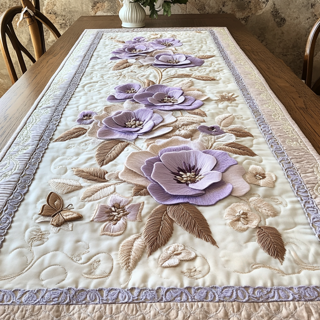 Rosy Reverie Quilted Table Runner NCU0VL1430