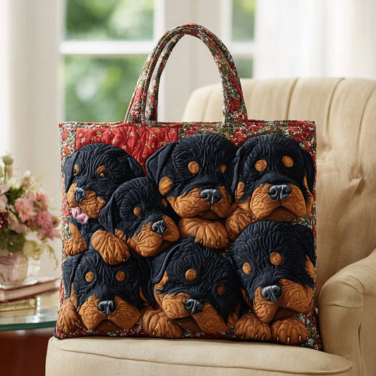 Rottie Pride Quilted Tote Bag NCU0PT9064