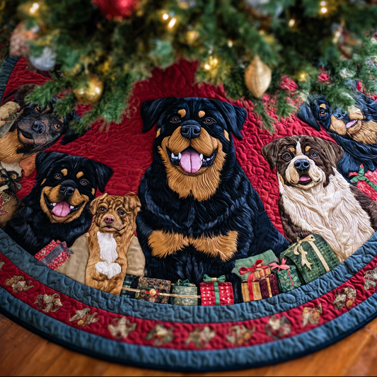 Rottweiler Charm Christmas Quilted Tree Skirt NCU0DK10654