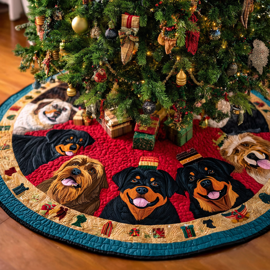 Rottweiler Dream Christmas Quilted Tree Skirt NCU0DK10653