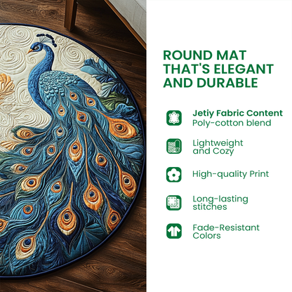 Golden Pines Quilted Round Mat NCU0TV409