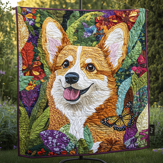 Royal Corgi Charm Quilted Blanket NCU0PT766