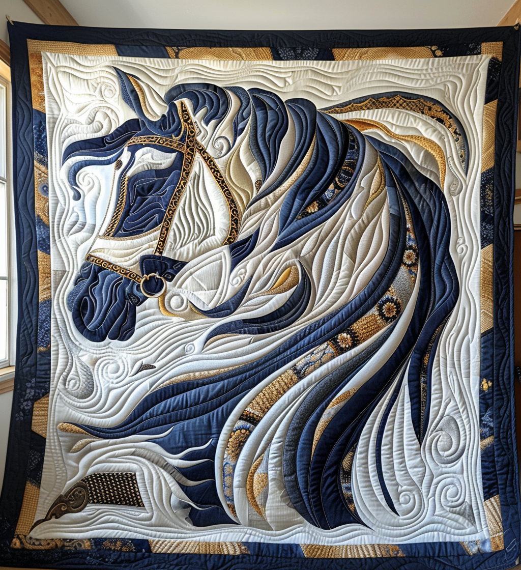 Royal Knight's Steed Quilted Blanket NCU0DV156