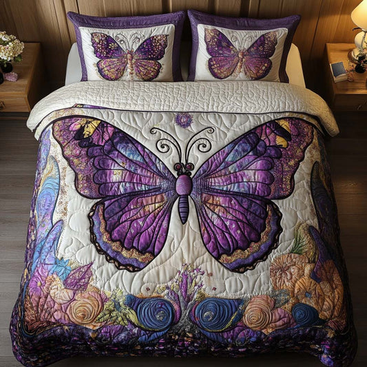 Royal Amethyst 3-Piece Quilted Bedding Set NCU0NT2282