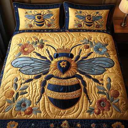 Royal Bee Majesty 3-Piece Quilted Bedding Set NCU0NT3180
