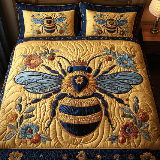 Royal Bee Majesty 3-Piece Quilted Bedding Set NCU0NT3180