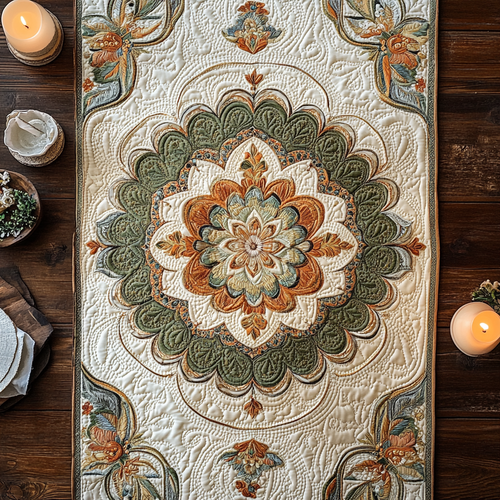 Royal Bloom Quilted Table Runner NCU0VH2731