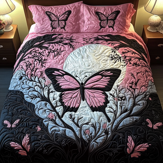 Royal Butterfly 3-Piece Quilted Bedding Set NCU0VH2211