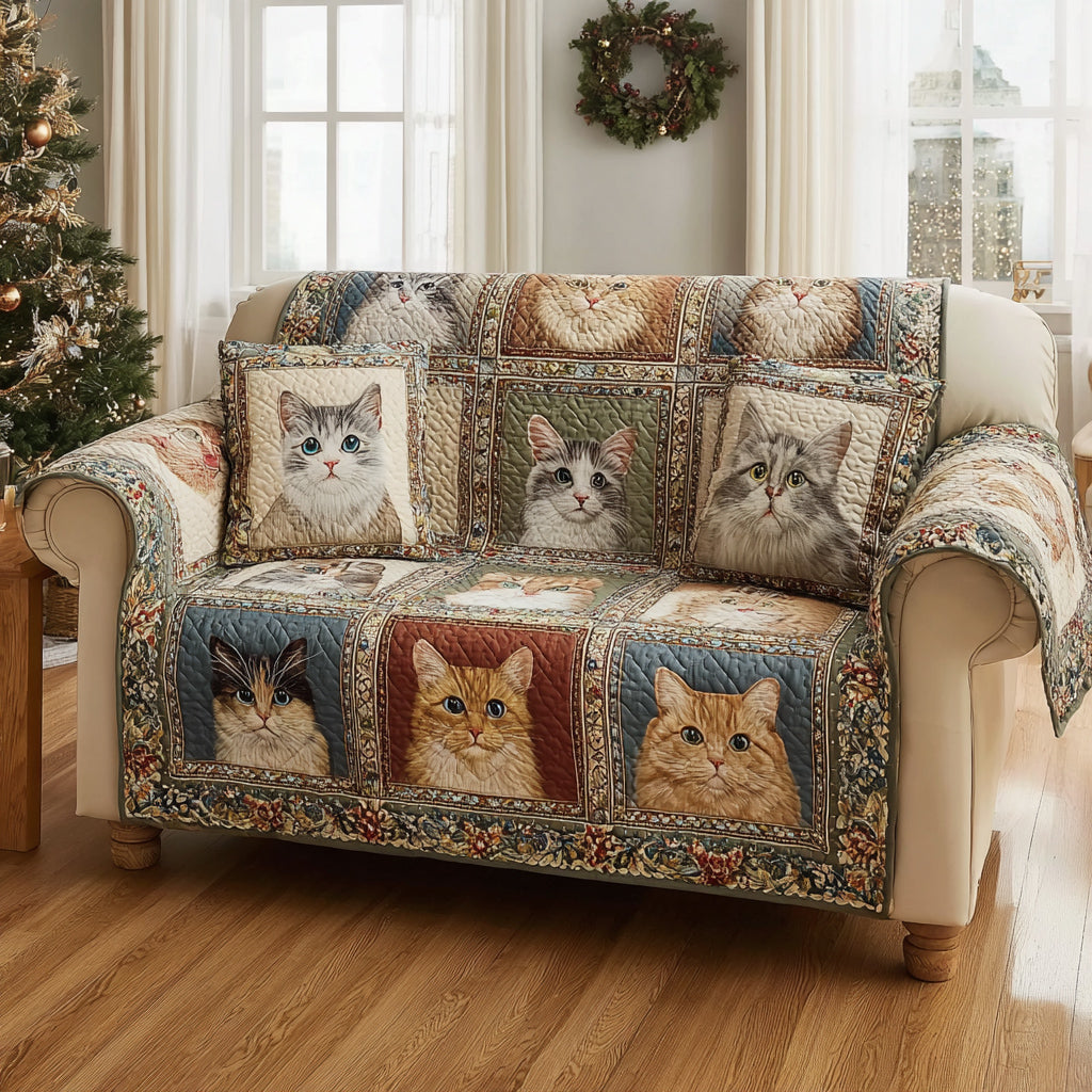 Royal Cat Heritage Quilted Sofa Cover NCU0HH1751