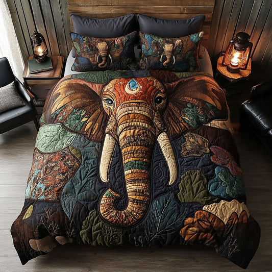 Royal Elephant 3-Piece Quilted Bedding Set NCU0PT8908