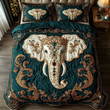 Royal Elephant 3-Piece Quilted Bedding Set NCU0VH1156