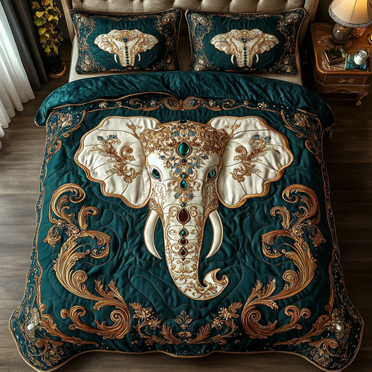 Royal Elephant 3-Piece Quilted Bedding Set NCU0VH1156