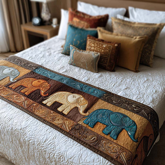 Royal Elephant Quilted Bed Runner NCU0NT8637