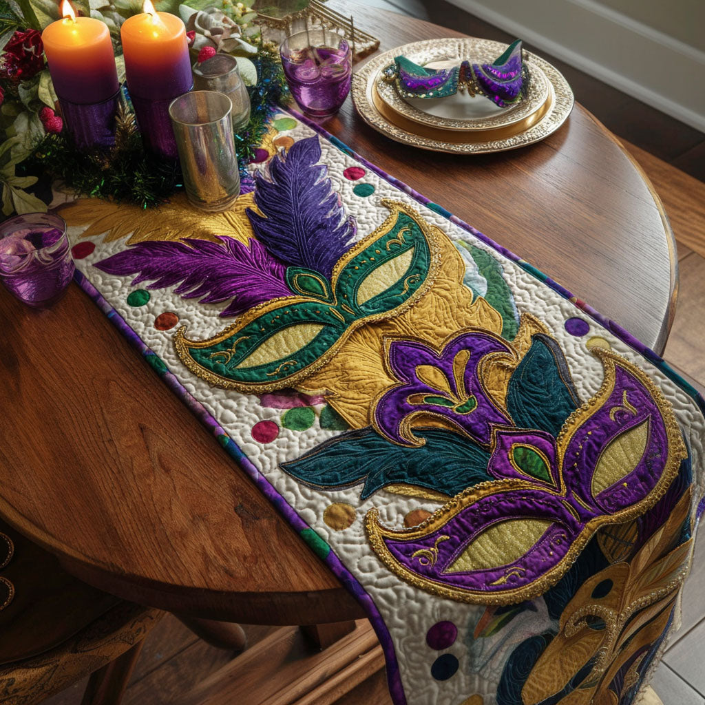 Royal Feather Fantasy Quilted Table Runner NCU0PT11105