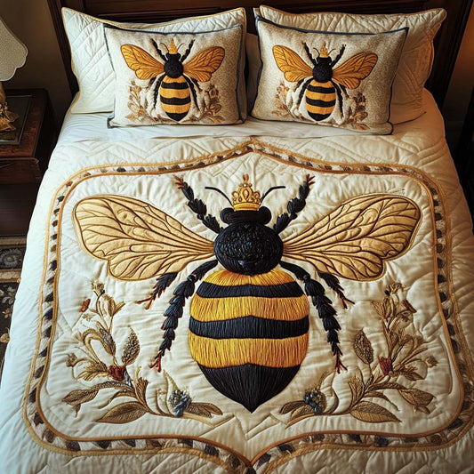 Royal Hive 3-Piece Quilted Bedding Set NCU0NT2146