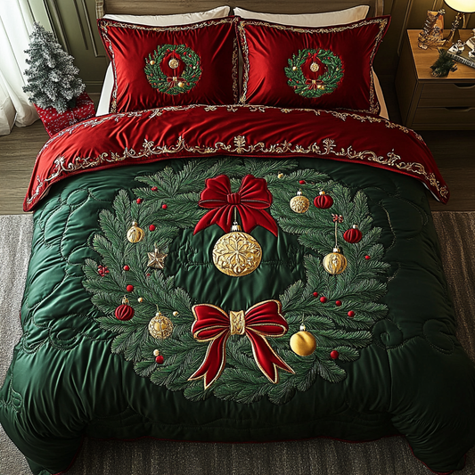 Royal Holiday Charm 3-Piece Quilted Bedding Set NCU0DK2551