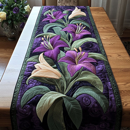 Royal Lily Blossom Quilted Table Runner NCU0NT4627