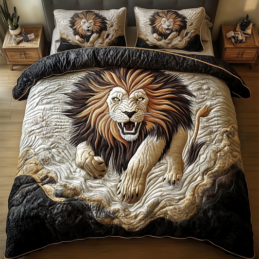 Royal Mane 3-Piece Quilted Bedding Set NCU0VH4656