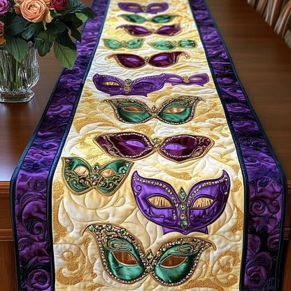Royal Masks Pattern Quilted Table Runner NCU0NT3554