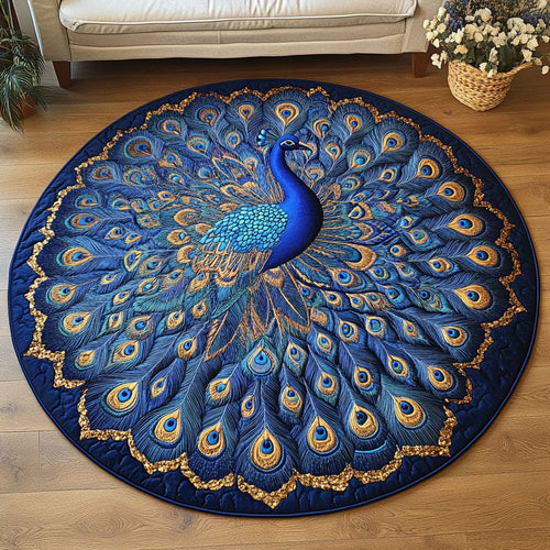 Royal Peacock Quilted Round Mat NCU0NT4885