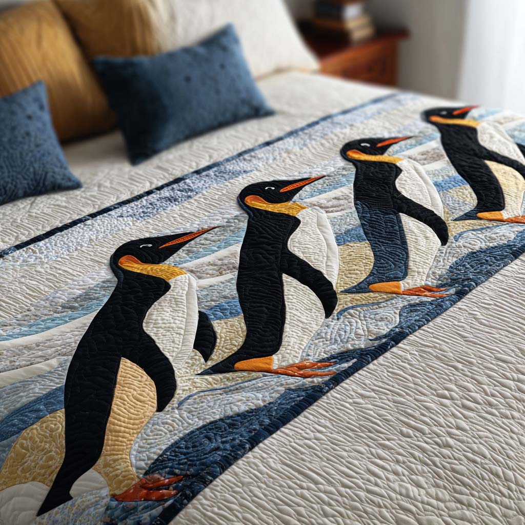Royal Penguins Quilted Bed Runner NCU0NT10040