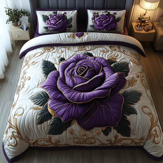Royal Petals 3-Piece Quilted Bedding Set NCU0DV3633