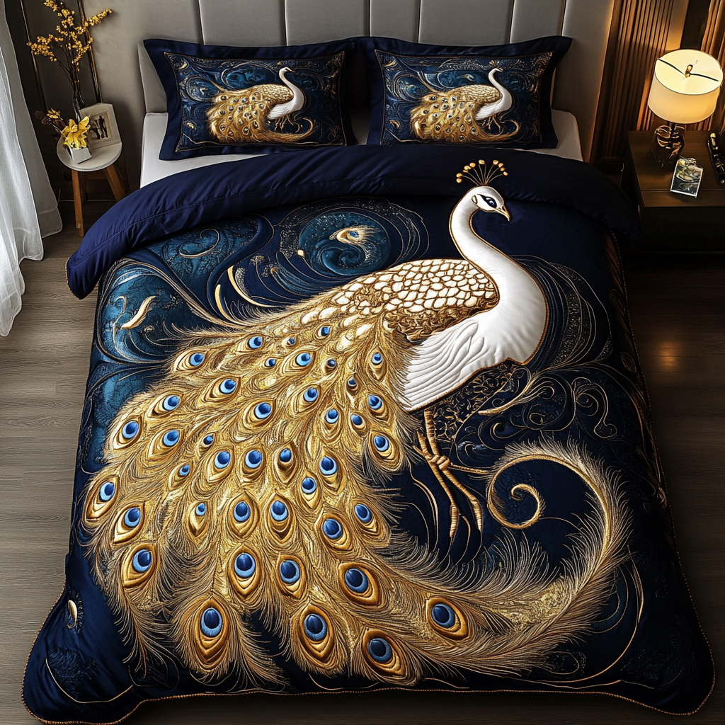 Royal Plume 3-Piece Quilted Bedding Set NCU0DK5353