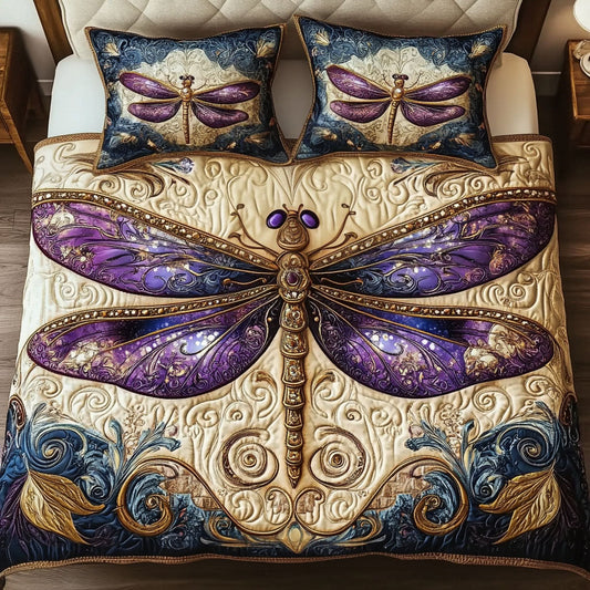 Royal Purple Bliss 3-Piece Quilted Bedding Set NCU0NT3499